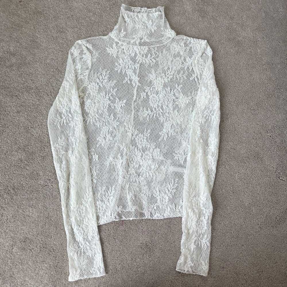 Free People Sheer Layering Top Small Sweet Secrets Ivory Intimately Boho Preppy